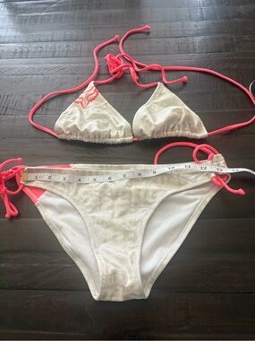 Fox Racing Bikini Set | M Top L Bottom | Silver & Coral